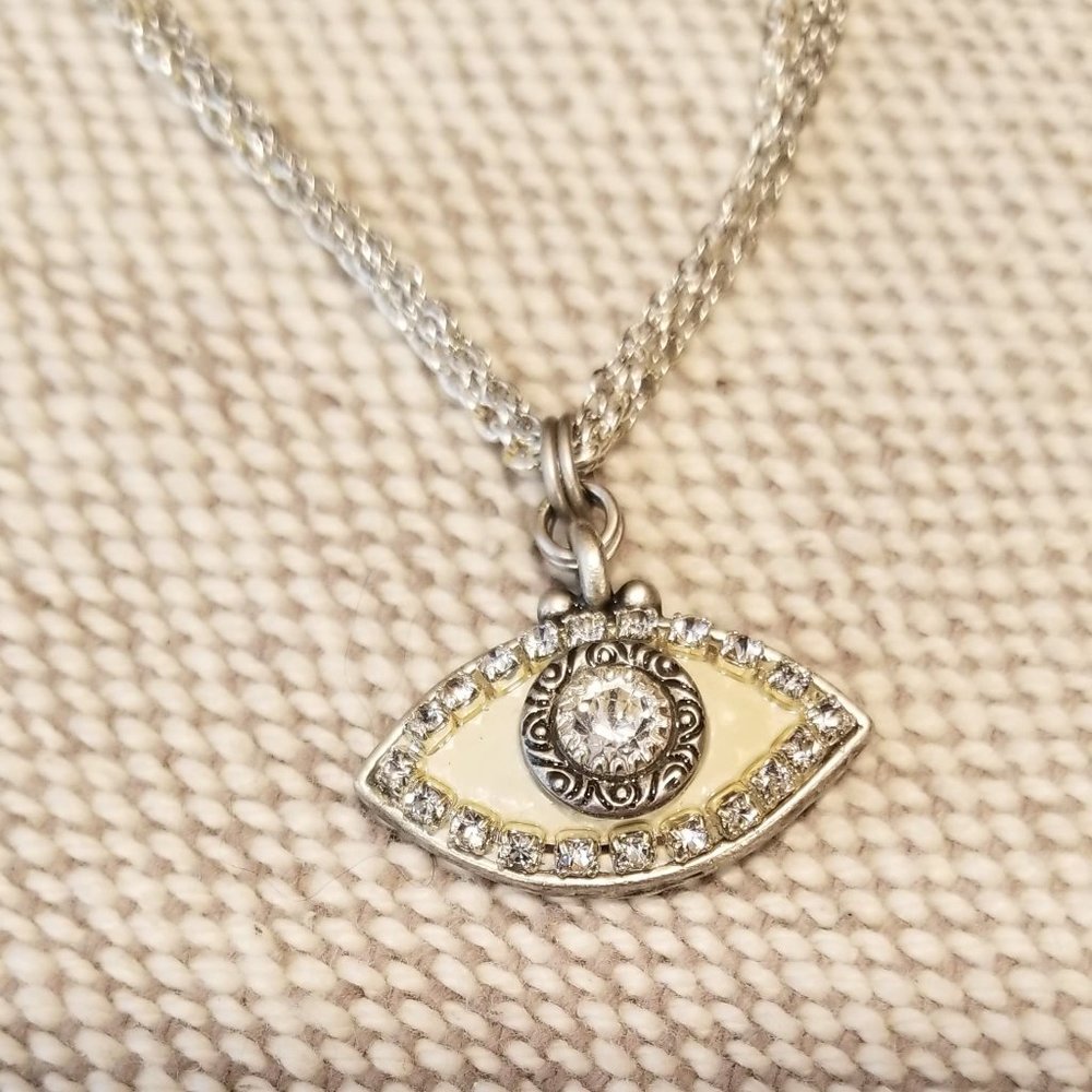 Michal Golan Swarovski  Evil Eye Necklace NWOT